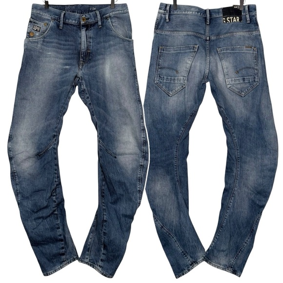 G-Star Size 33x34 Arc Loose Tapered Jeans Faded Medium Blue Wash - Picture 1 of 8